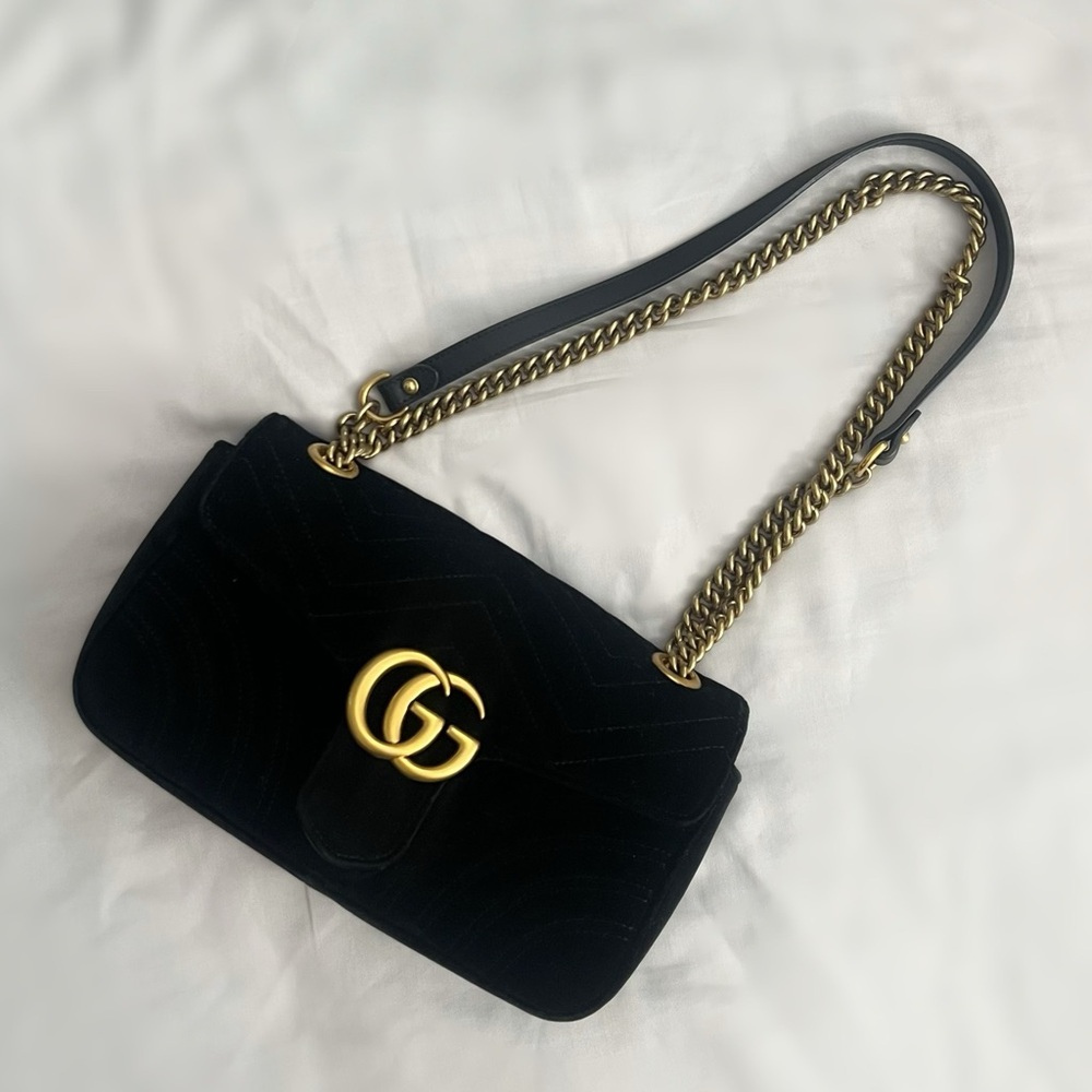 Gucci GG Marmont Velvet Shoulder Bag Small